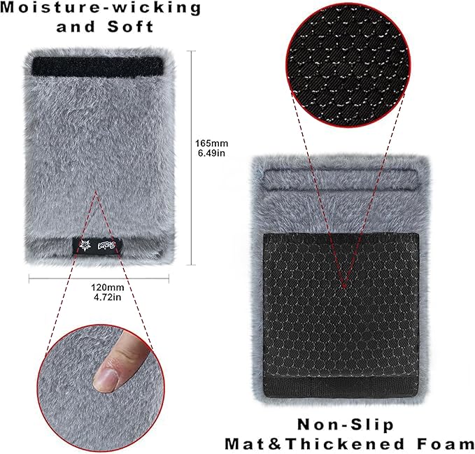 SPRING SEAON Walker Hand Pads Fluffy Walker Handle Cushions Non-Slip Universal Walker Grips Padded Hand Covers Soft Pads for Walkers for Seniors Walker Pads for Handles Folding Rolling Wheelchair, Rollator Handle, Elderly Grippers 2 Pack