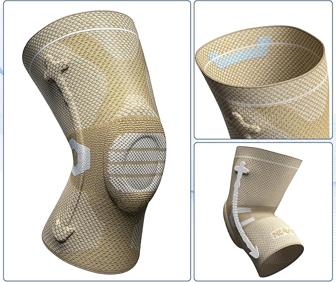 NEENCA Professional Knee Brace for Pain Relief, Medical Knee Compression Sleeve, Knee Support with Horizontal Knit Tech for Meniscus Tear, ACL, Arthritis, Joint Pain, Runner, Workout