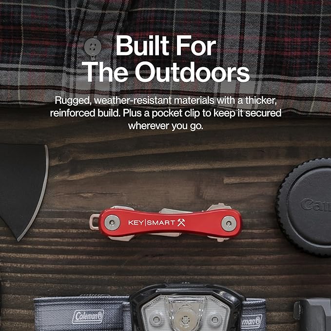KeySmart Rugged Keychain Multitool Key Holder, Up to 14 Keys | Key Organizer for EDC. Expandable, Durable Build, Reduces Key Chain Bulk & Jingle, Pocket Clip & Bottle Opener Included