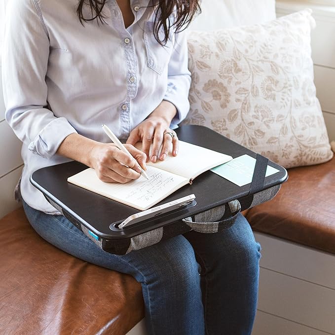 LAPGEAR Designer Lap Desk – Buffalo Check, 2-Pack with Storage Basket