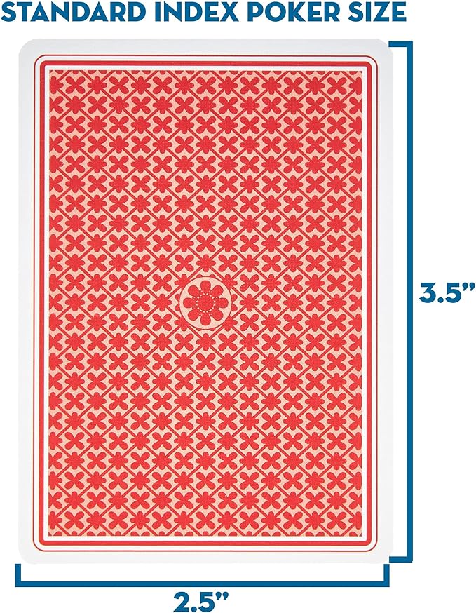 Rummy Card Game Kit - Classic Family Melding Game for 2-6 Players - Two Plastic-Coated Poker-Size, Standard Index Decks of 54 Cards + 25 Tear-Away Score Pads + Full Instructions for Gin Rummy