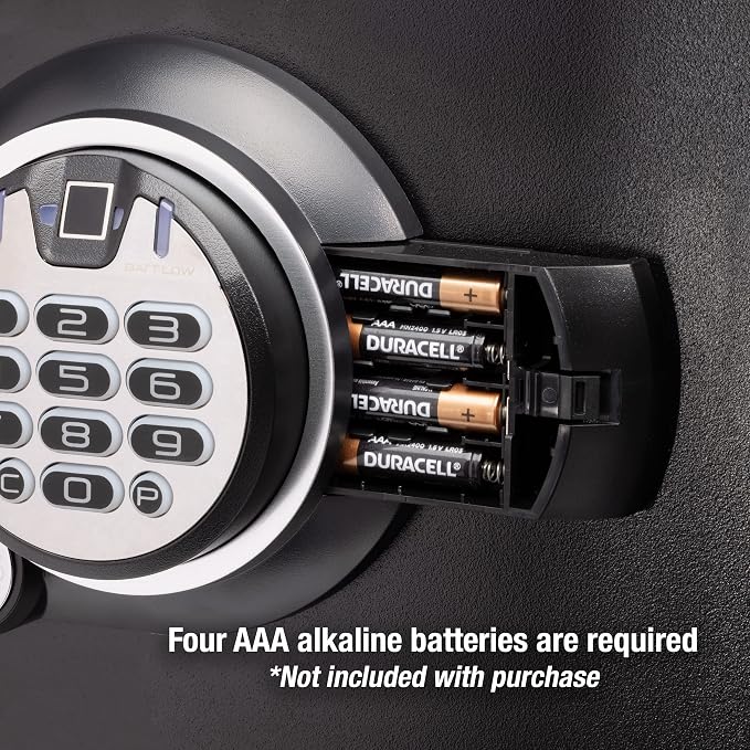 SentrySafe Fireproof and Waterproof Home Safe with Biometric Fingerprint Lock, Keypad, and Key Lock for Securing Money, Jewelry, Documents, 1.23 Cubic Feet, SFW123BTC
