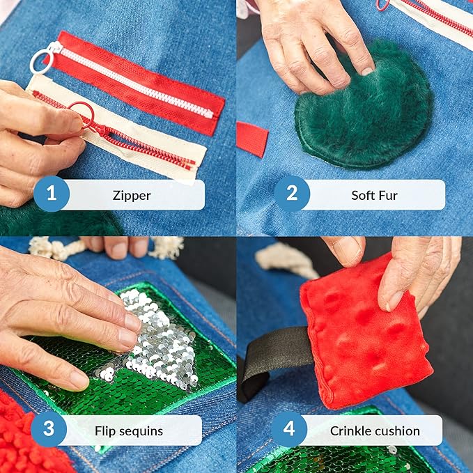 ODOXIA Fidget Apron for Elderly | Fidget Blanket for Dementia | Dementia Products for Elderly | Gift and Activities for Seniors with Alzheimer’s | Sensory Toys