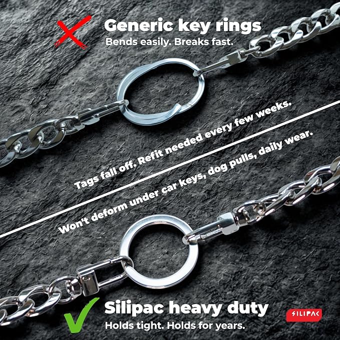 Heavy Duty Dog Tag & Key Rings 30mm 10 Pack – Nickel-Plated Iron Split Rings for Pet ID, Keys, Crafts & Lanyards