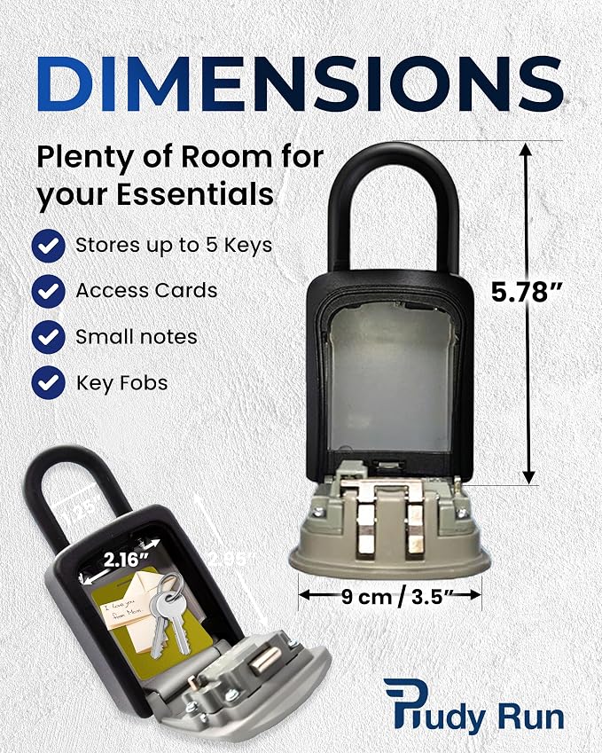 Key Lock Box for Outside – Small Outdoor Lockbox for Keys with Code, 4-Digit Combination Hidden Safe to Hide a Key Outside, Portable Safe Key Storage, 5.78 in, 1 Pack
