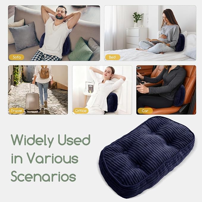 HIGOGOGO Lumbar Support Pillow for Recliner Chair/Accent Chair/Couch/Office Chair, Tufted Corduroy Back Support Cushion for Elderly, Recliner Cushions for Back Rest
