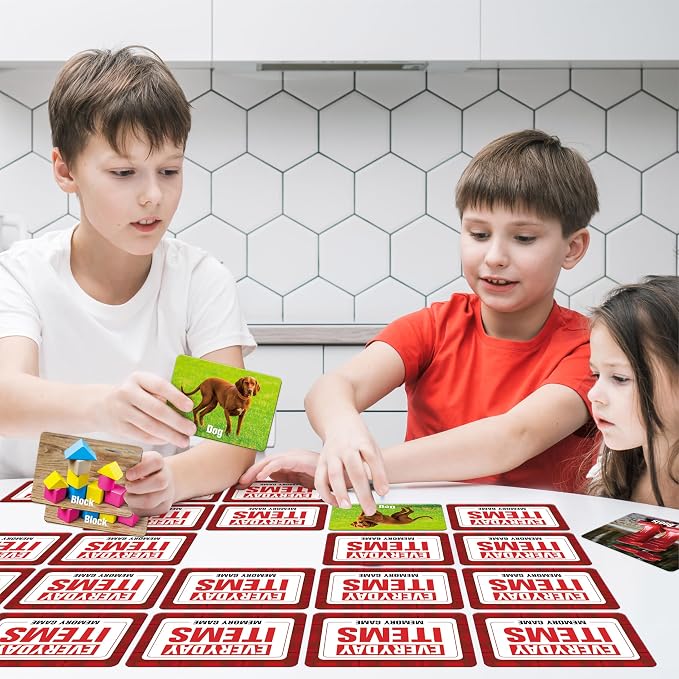 80 PCS Daily Items Matching Game, 40 Designs Everyday Objects Memory Cards Engaging Picture Match Game, Educational Learning Toys Enhance Memory & Matching Skills for Kids Ages 3 and Up