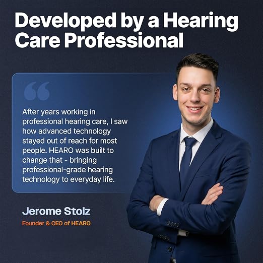 HEARO OTC Hearing Aids Rechargeable - Small CIC Invisible In-Ear Hearing Aid for Seniors & Adults | Mild to Moderate Hearing Loss | Amplified Sound Clarity | No Prescription Required (Pair)