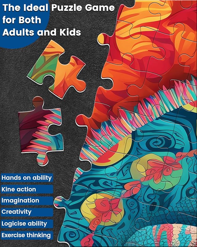 Jigsaw Puzzle 500 Pieces, Chameleon Animal Puzzles for Adults 500 Pieces | Paper Jigsaw Puzzle for Adults and Families, Pieces Fit Together Perfectly, Smooth Edging, Leisure Animal Puzzle