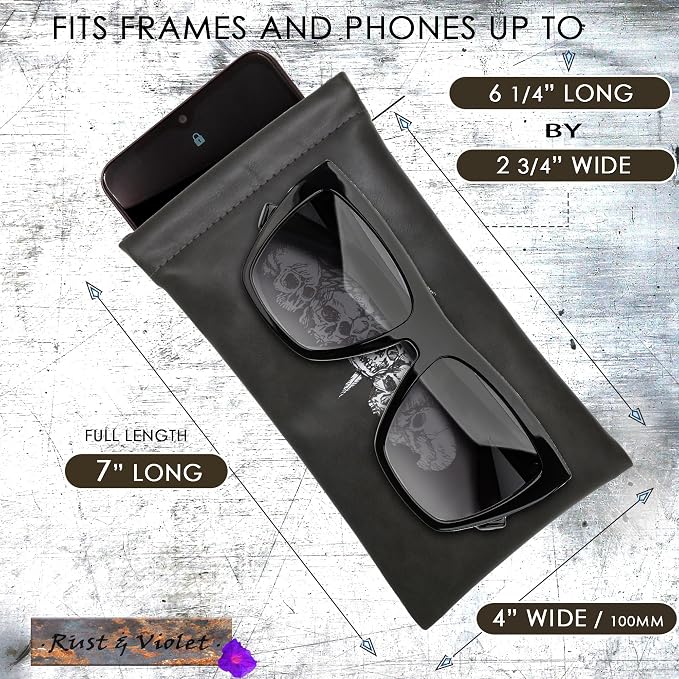 Soft Sunglasses case | Large Glasses Case Holder - Eyeglass Pouch Squeeze Top | Glasses pouch Lightweight Extra Layers