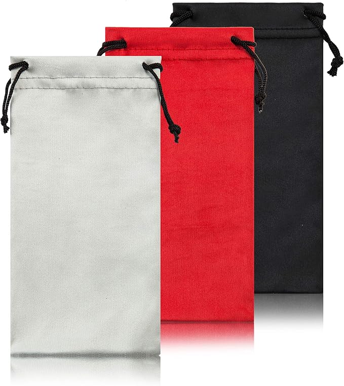 TRIUMPH VISION Glasses Case Soft Eyeglass Case Sunglass Pouch Cloth 3 Pack | Thick Microfiber Pouch Drawstring Pouch Eye Glass Bag Sunglasses Sleeve Storage, Lens Protection Cover,Cleaning Lens Screen