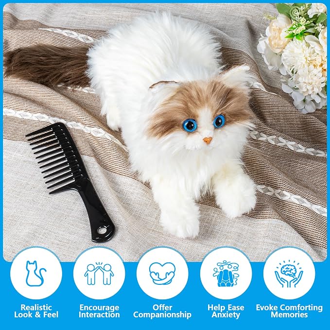 Assistex Therapy Cat Plush for Seniors with Dementia – Realistic Pet Companion for Alzheimer’s, Memory Loss, Elderly Comfort – Soft, Calming, Lifelike Cat Toy