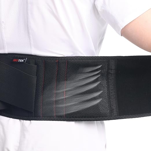 MOTEK Back Support Brace for Men & Women (Medium 28-36") | Breathable Material, Lightweight Support, Dual Adjustable Straps | Lower Back Pain Relief | Lumbar Support