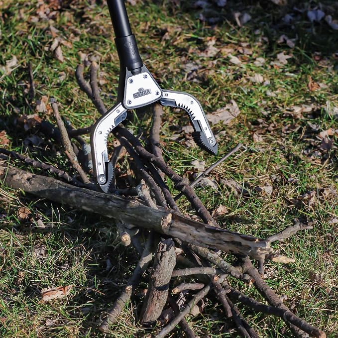 Unger Professional 42.5” Rugged Reacher Grabber Tool with Rotating Head, Outdoor Trash Picker Upper, Heavy Duty Claw Pickup, Durable Litter Yard Clean Up for Twigs, Lawn, and Garden Use