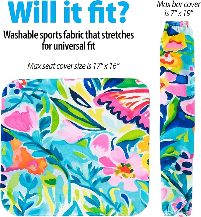 Top Glides Universal Rollator Walker Seat and Backrest Covers (Butterflies)