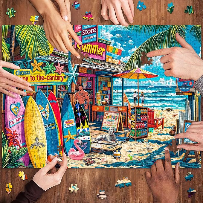 Puzzles for Adults 1000 Pieces,Coast Grocery Jigsaw Puzzle with 1:1 HD Poster, Perfect Interlocking No Dust, Stress Relief Ideal Gift for Family Games