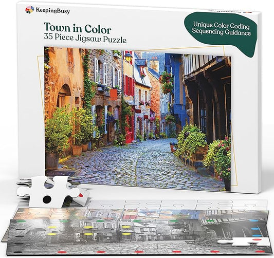 Keeping Busy Large Piece Puzzles for Seniors Puzzles for Dementia Patients | Color Coded Templates Dementia Activities for Seniors Alzheimers Products for Elderly Alzheimers Activities