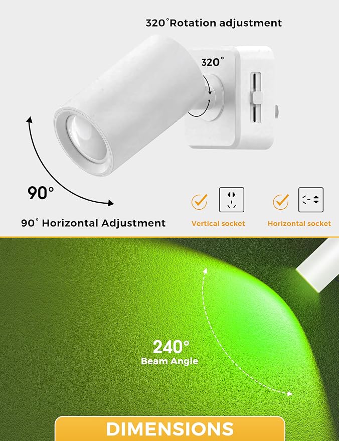L LOHAS LED Night Lights Plug into Wall,[2-Pack] Wall Spot Lights Indoor with Light Sensor,RGB Color Changing Night Light,for Home Decor Party Bathroom,Hallway