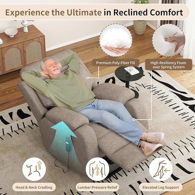 Power Lift Recliner Chair for Elderly with Remote Control - Heavy Duty 330 lbs Snowflake Velvet Fabric, Compact Electric Lift Chair for Seniors Small Spaces Living Room Bedroom