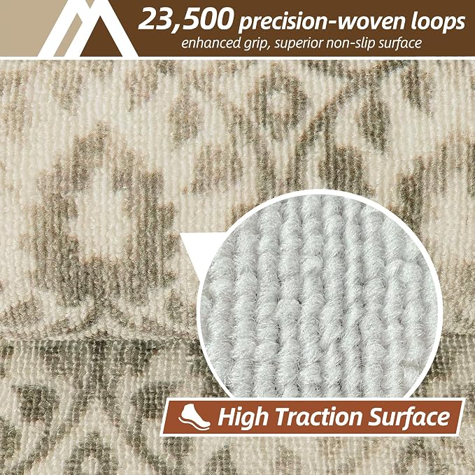 COSY HOMEER Stair Treads for Wooden Steps Indoor with TPE Backing,4Pcs | Non-Slip Carpet Stair Treads, Soft Peel and Stick Stair Runners,Pet-Friendly Stair Runner Washable Reusable,Vine
