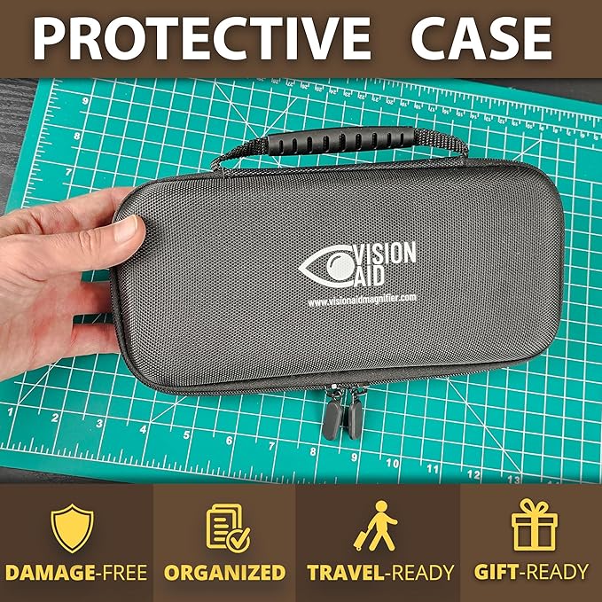 Vision Aid 30x Hands-Free Magnifier with Ultra Bright 36 LED Lights and Case - 40x Loupe Magnifying Glass with Stand for Reading Jewelry Coins Watch Hobby Crafts Close Work