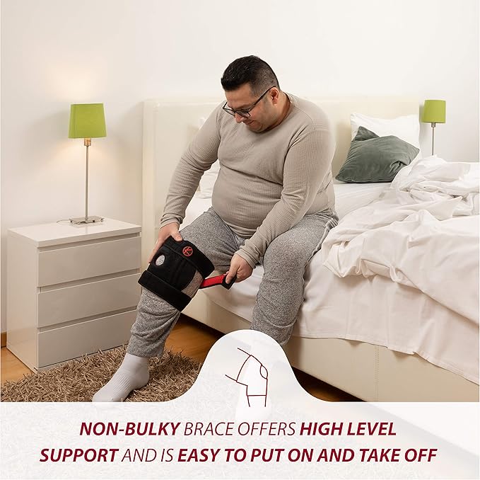 KARM Plus Size Knee Brace for Women & Men Plus Size - Adjustable Knee Support Brace for Meniscus Tear, Arthritis Pain, Compression with Side Stabilizers - Obese People (4XL/5XL/6XL Black)