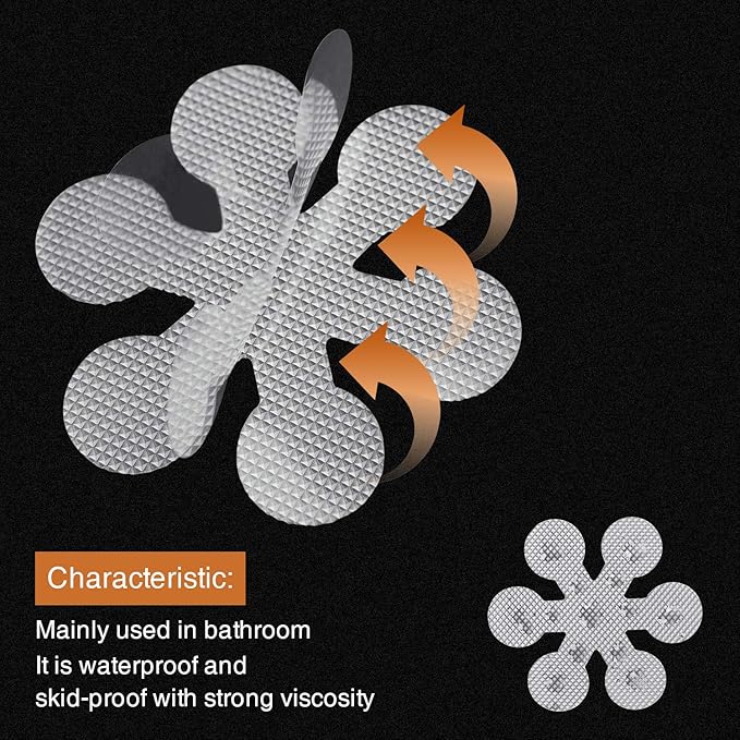 Bathtub Stickers Non-Slip, 36 PCS Safety Shower Treads Adhesive Appliques with Premium Scraper