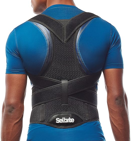 Selbite Posture Corrector for Men and Women - Back Brace for Upper and Lower Body Support - Adjustable Straightener with Pain Relief and Muscle Memory (Medium)