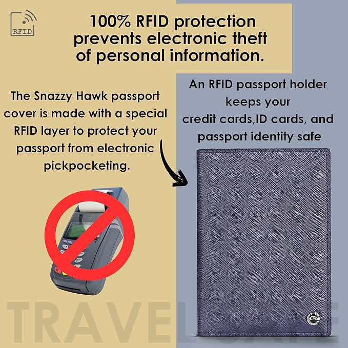 2 Passport Holder - Travel Essentials, RFID Blocking Wallet Credit Card Organiser, Plain Accessories Slim Cover For Men & Women | Travel Essentials