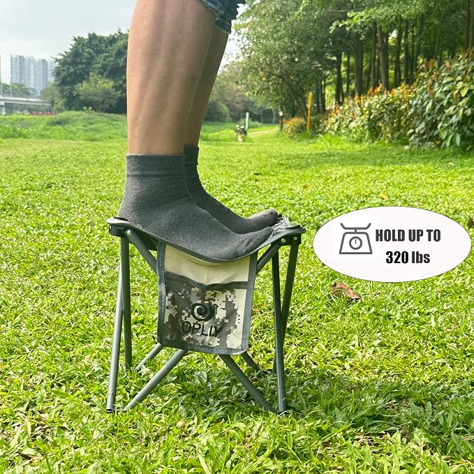 Camping Stool 2 Pack,13.5 Inch Portable Folding Stool for Outdoor Gardening and Beach Hiking Fishing,Foot Stool with Carry Bag (Camouflage)