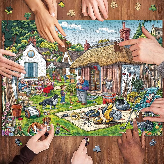 Puzzles for Adults 1000 Pieces, Warm Courtyard Jigsaw Puzzle with 1:1 HD Poster, Perfect Interlocking No Dust, Stress Relief Ideal Gift for Family Games