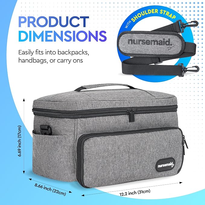nursemaid Insulated Medication Organizer – Travel Case for Insulin & Medicine, Keeps Meds Cool, Includes ID Card & 7-Day Pill Organizer, Compact & Organized On the Go
