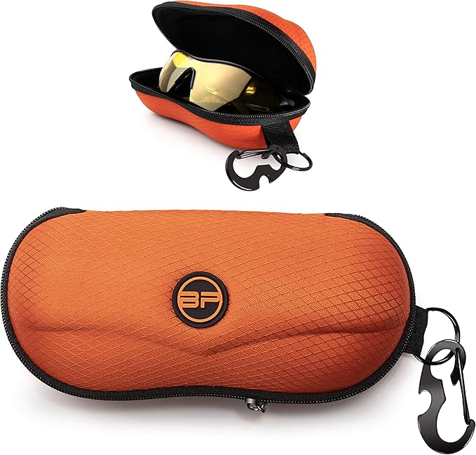 BLUPOND Sunglasses Case Semi Hard EVA Shell with Metal Hanging Hook Belt Clip Sun Glasses Storage