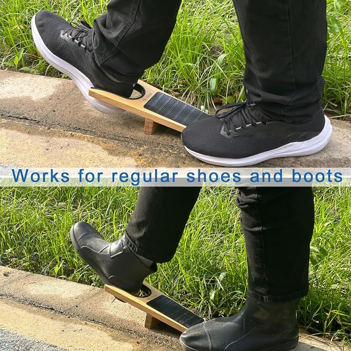 Boot Jack- Wide Opening Design for Effortless Boot Remover, No Bend Needed with Shoe Horn, Wooden Shoe Remover with Non-Slip Base, Perfect for Seniors & Adults