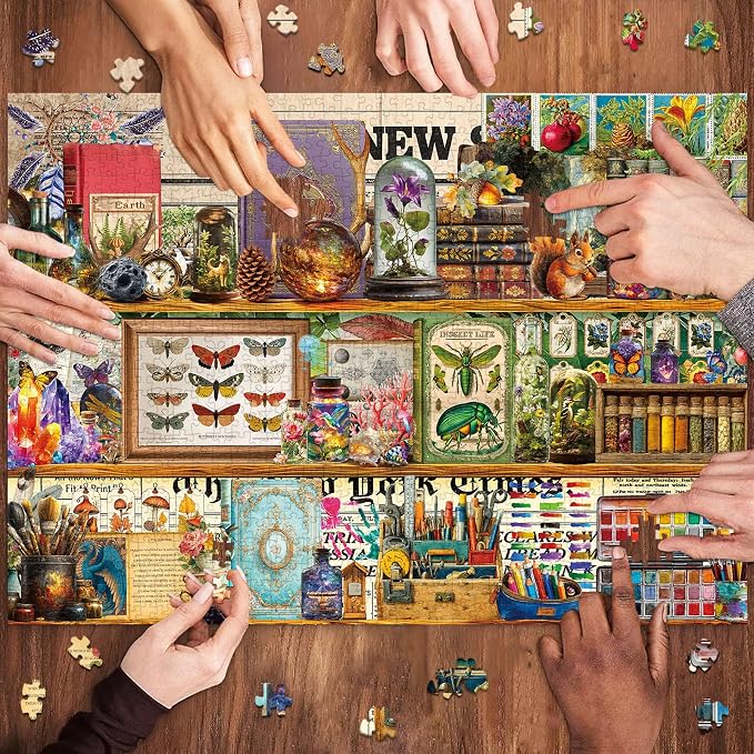 1000 Piece Puzzles for Adults,Fantasy Bookshelf Jigsaw Puzzle 1000 Pieces for Adults Seniors,Challenging Family Games Holiday Party Gifts -1:1 Poster Interlock Perfectly Letter on Back
