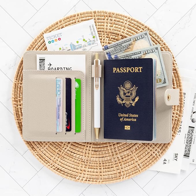 Beautiful Passport Holder for Travel – Cute Cover with Pen Holder to Keep Your Travel Documents Organized & Safe – Quality Passport Wallet for Women & Men and Great for Gifting