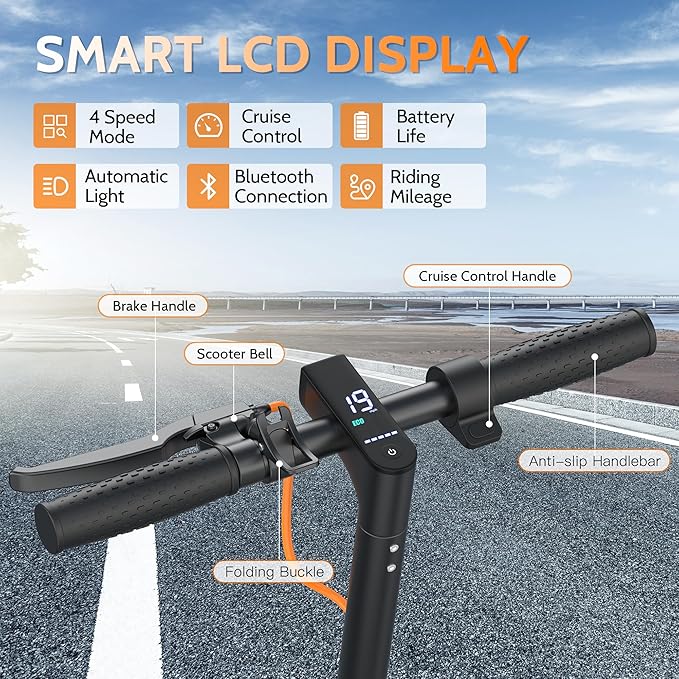 Electric Scooter for Adults, Folding E Scooter with 350W/500W Motor 16-24 Mph Top Speed, Max 15-60 Miles Long Range, 6.5''/8.5''/10''/14'' Solid Tires Commuting Scooters, Dual Brakes, APP