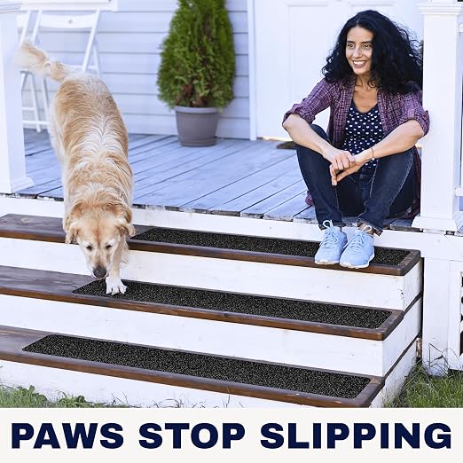 Outdoor Stair Treads Non Slip – 30" x 6" – 12-Pack Waterproof 80-Grit Grip Strips for Wooden Steps – Anti Slip & Anti Skid Step Treads – by STEPCORE