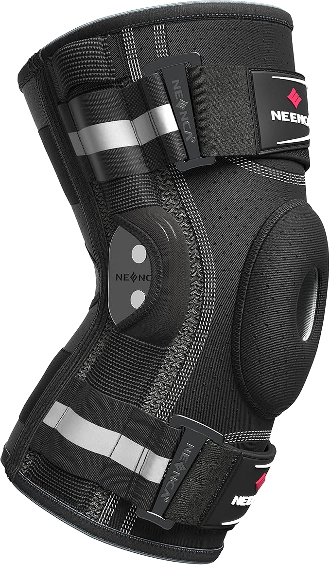 NEENCA Professional Knee Brace, Adjustable Hinged, with Removable Side Stabilizers, Strong Stability for Joint Pain Relief, Arthritis, Meniscus Tear, ACL, PCL, Runner, Sports