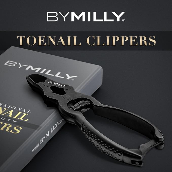 Titanium Series Toenail Clippers for Seniors & Podiatrist | Hammer Forged to Trim Thick or Hard Toenails | Heavy Duty Toenail Clippers for Thick Toenails (Titanium Black)