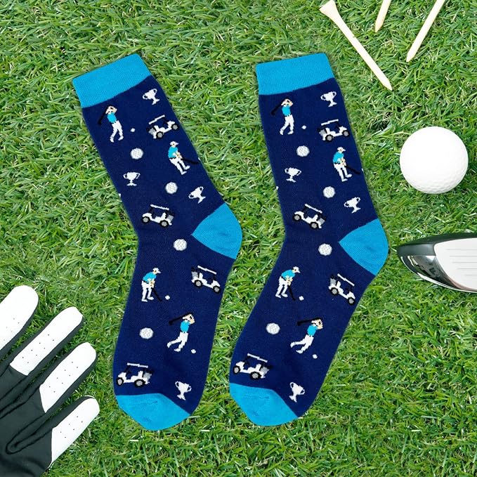 Golf Socks for Men Women,Funny Golf Gift for Dad,Him,Friends & Coworkers | Novelty Golf Accessories, Birthday White Elephant Gag Gifts for Golfer
