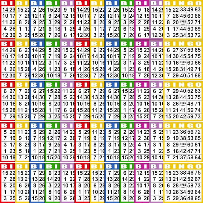 Harloon 500 Sheets Bingo Paper Game Cards 20 Books 4"x4" Disposable Cards Suit for Family Game Nights Large Groups Activities (Fresh Color)