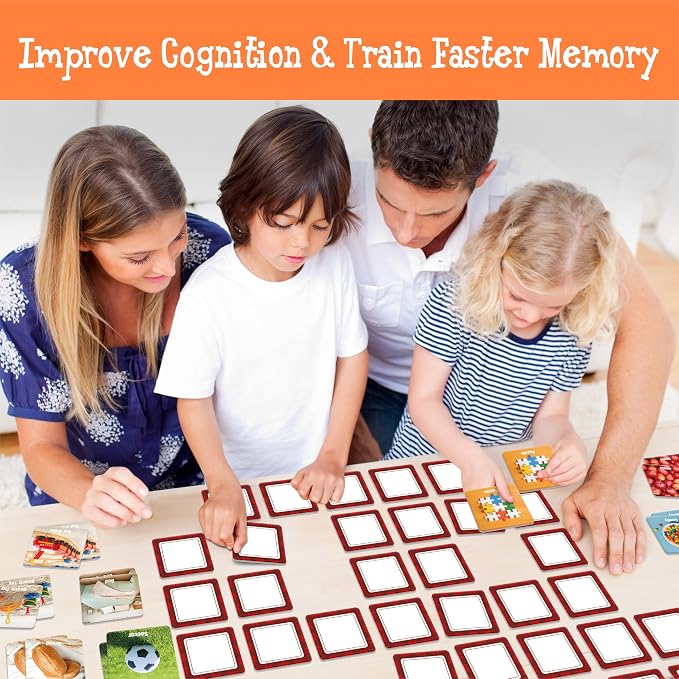 Hebayy 72 PCS Daily Items Matching Game, 36 Designs Everyday Objects Memory Cards Engaging Picture Matching Game, Educational Learning Toys for Preschool 4 5 6 Years Old