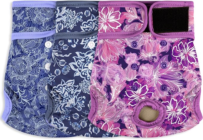 Female Dog Diapers - Premium Reusable Diapers for Doggie in Heat - Highly Absorbent for Pet Incontinence with Adjustable Snaps Butterfly, XL