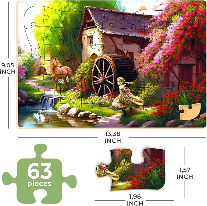 QUOKKA 63 Piece Dementia Activities for Adults - 3 Set Dementia Puzzles for Elderly - Large Piece Gifts Products for Seniors - Alzheimer Jigsaw Puzzle Games for Adults - Riverside, Platform, Animals