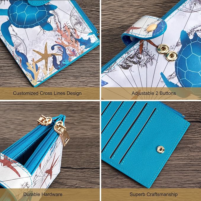 Travelambo RFID Wallet Women Large Size Bifold Multi Card Wallet Case with Zipper Pocke Credit Card Holder for Women