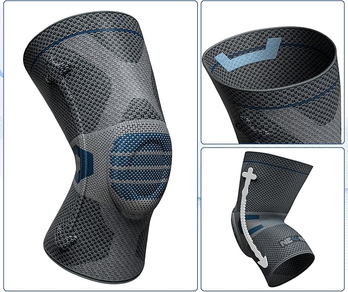 NEENCA Professional Knee Brace for Pain Relief, Medical Knee Compression Sleeve, Knee Support with Horizontal Knit Tech for Meniscus Tear, ACL, Arthritis, Joint Pain, Runner, Workout