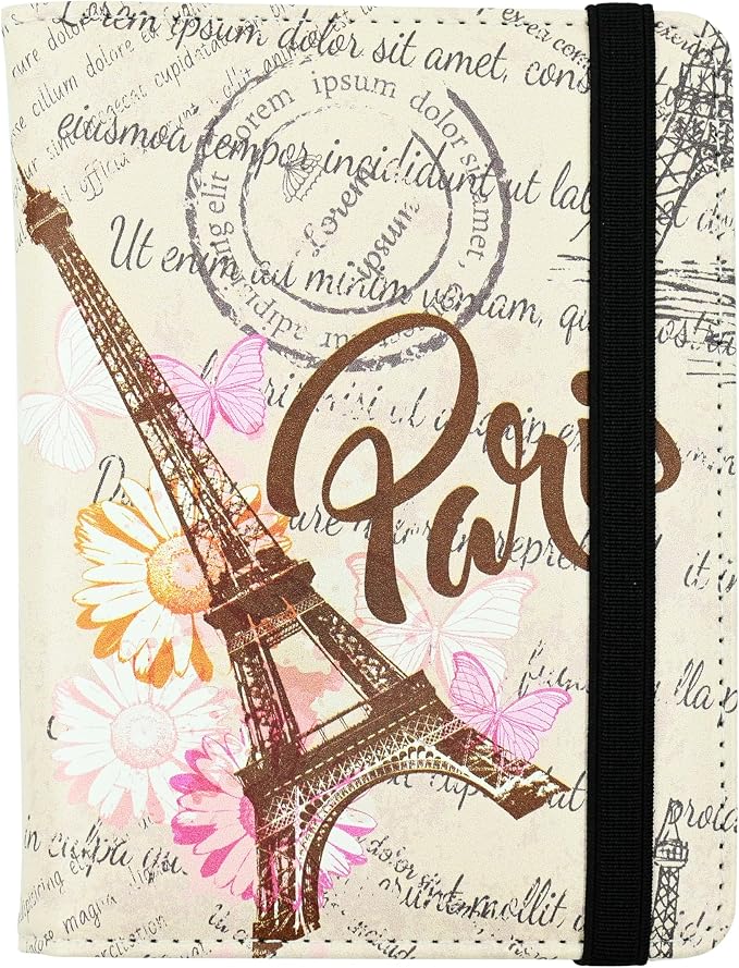 Eiffel Tower Passport Holder for Women and Men PU Leather Passport Cover for Travel