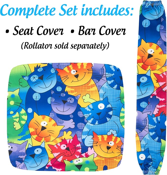 Top Glides Universal Rollator Walker Seat and Backrest Covers (Island)