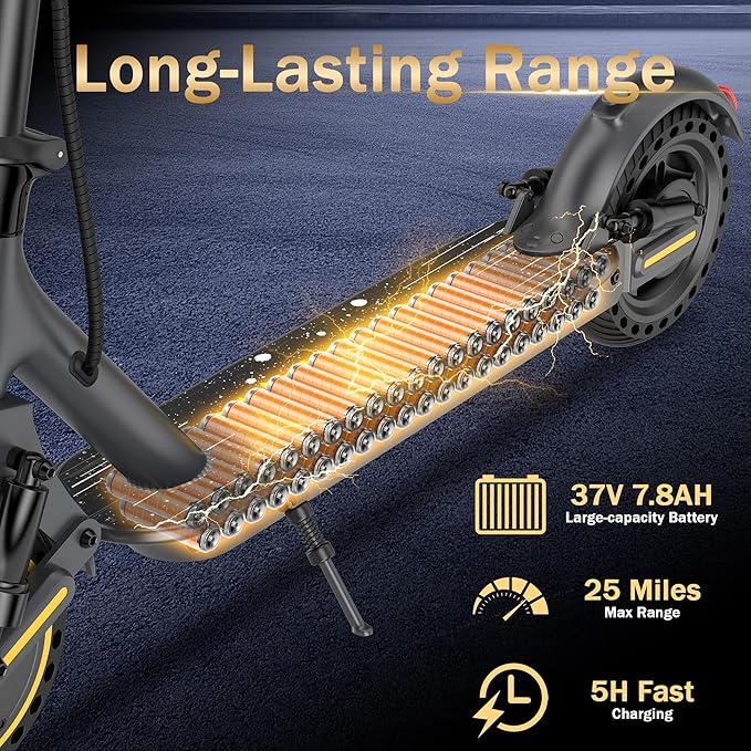 Electric Scooter, 10"/8.5" Solid Tire, 500W/350W Powerful Motor & 19/22 MPH Top Speed, 28/25/22/16 Miles Long Range, Folding E Scooter with Dual Braking for Teens and Adults